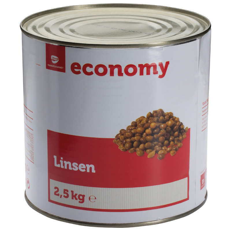 Economy Linsen 3/1 Großdose Gekochte Linsen für Suppen & Salate